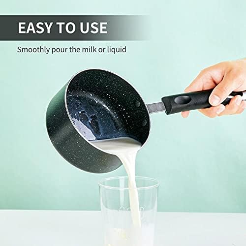 Miniatura 5 de Juego de cacerolas antiadherentes con tapa, antiadherente de 1 cuarto y 2 cuartos de galón con tapa de vidrio, olla pequeña para cocina del hogar