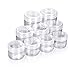 FSSTUD 10 Stück 20ML Leer Kunststoff Nailart Döschen Kosmetische Creme Dosen Tiegel mit Schraubverschluss Transparent