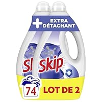 Skip - Lessive Liquide Tout en 1-74 lavages - Extra Détachant - Résultat Impeccable - 2x37 Lavages