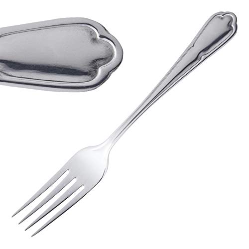 Olympia Dubarry Table Fork Cutlery Dining Kitchenware Tableware Cookware Cooking Kitchen Home Restaurant 18/0 Stainless Steel. Solid Handle. Pack Quantity: 12