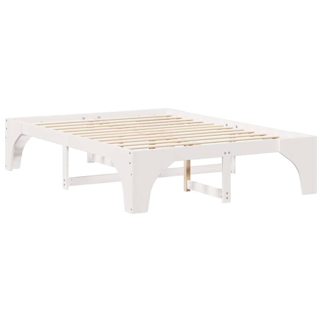 Marco de Cama de Madera Maciza de Pino Estructura Baja Moderna para Dormitorio Minimalista y Multifuncional 4 Piezas Ensamblaje Sencillo