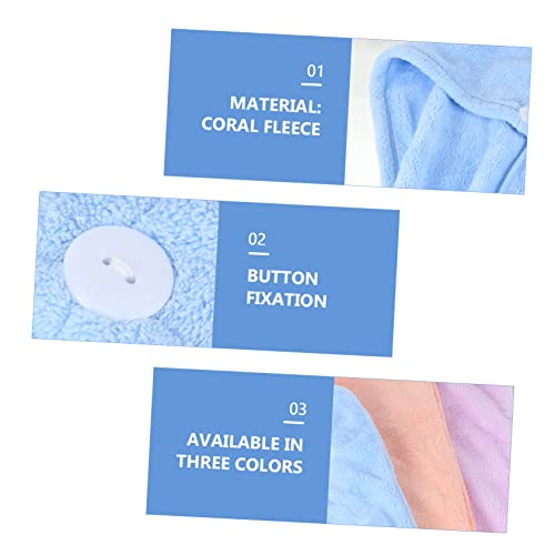 STAHAD Chapéu De Cabelo Seco De Lã Coral 3 Peças Turbante De Cabelo Seco Toalha De Microfibra Para C