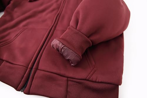 Boys' Fashion Zip Up Hoodie Plain Comfort Fleece Jacket Youth Heavyweight Sherpa Lined Sweatshirts4