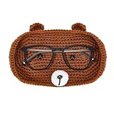 Ufdeoton Handgemachte Brillenhalter Häkel Brillenablage Brillenhalter Lustig Weiche Tier formen Sonnenbrillenhalterung Dekorative Brillenetui für Wohnzimmer und Büro Geschenk Brown Bär