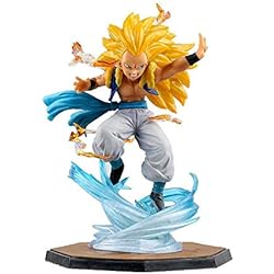AYDQC Carácter de la Pelota Escena de Batalla Modelo Amarillo Gotenks Pelo Super Saiyan Figura de acción Animada Modelo de la decoración Estatua fengong