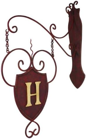 One Sided IRON SHIELD MONOGRAM Initial Hanging Wall Plaque Bracket Personalized Outdoor