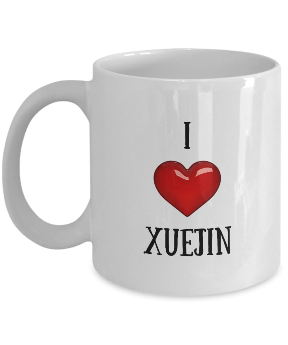 I Love Xuejin Coffee Mug With Name Xuejin Mug Birthday Gifts for Xuejin Cup 11oz Playful Fox PFX42B
