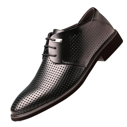 Men's Retro Hollow Out Pointed Toe Dress Shoes Handmade Casual Oxfords Fashion Breathable Lightweight Business Leisure