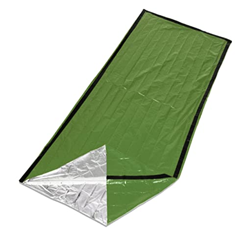 Toyvian Outdoor Emergency Lightweight Thermal Survival Bag for Cold Weather Compact Pe Design for Camping Travel Hiking and Emergencies Green
