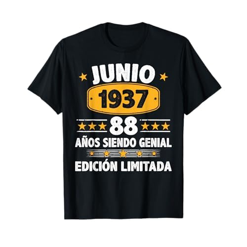 Junio 1937 88 Años Hombre Cumpleaños Regalo Junio 1937 Camiseta