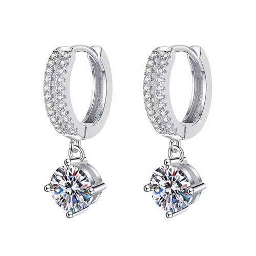 Boucles d'oreilles Moissanite argent anti-allergie créoles brillantes femme