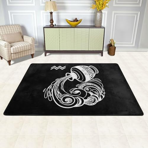 Aquarius Zodiac Area Rug for Living Space
