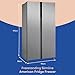 Russell Hobbs Freestanding American Fridge Freezer 442 Litre 70/30 Stainless Steel Super Freeze Function 177cm Tall & 90cm Wide with 5 Glass Shelves, 2 Year Guarantee, RH90AFF201SS