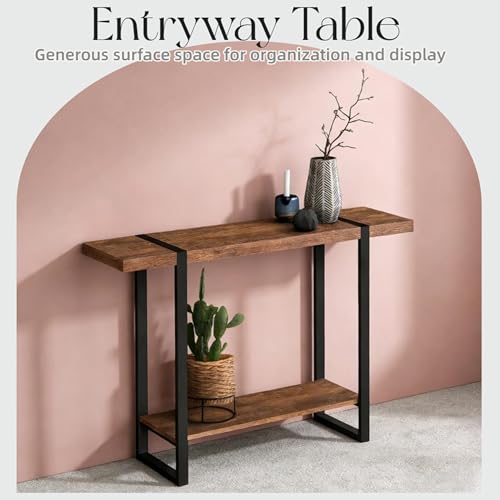 Mesa consola de madera maciza retro para la entrada del hogar 8
