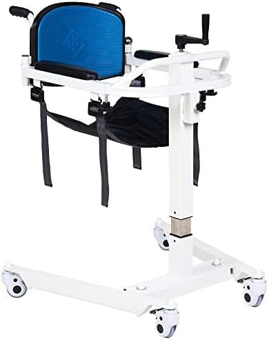UJIKHV Patient Lift for Home Portable Transfer Chair, Patient Lift Aid Transfer Wheelchair to Car, Transfer Aid with 2 Cushion for Elderly and Handicapped, Bedside Commode Chair with Potty, 300 Lbs