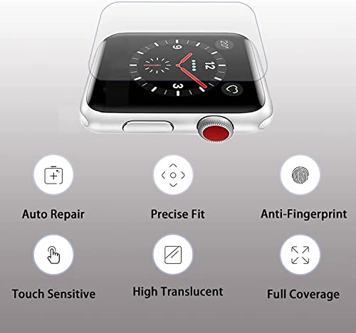 Image of STP FEEL Membrane For Apple Watch 3 / Watch 2 / Watch 1 Series | 38mm Edge To Edge Full Screen Coverage Flexible Watch Screen Protector membrane with easy installation Kit