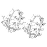 Pendientes largos con diseño brillante, adecuados para el uso diario y regalo (opciones de color dorado/platino), aretes de aro de los años 80, One Size, Cobre, Sin piedra preciosa