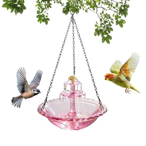 Fuente de baño para aves de diseño suspendido con panel solar integrado para jardines exclusivos 2