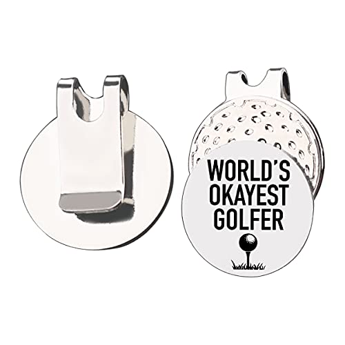 Viyzzx Funny Golf Gifts For Men Women Him Her, World’s Okayest Golfer Golf Ball Marker With Magnetic Hat Clip Stainless Steel, Novelty Golfing Gift For Birthday Christmas #TOP1