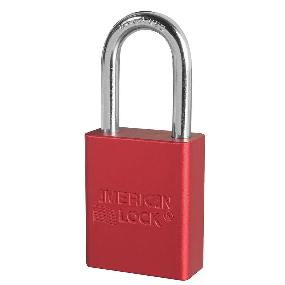 Master Lock A1106RED Aluminum Red Safety Padlock with 1/4 x 1-1/2 Shackle