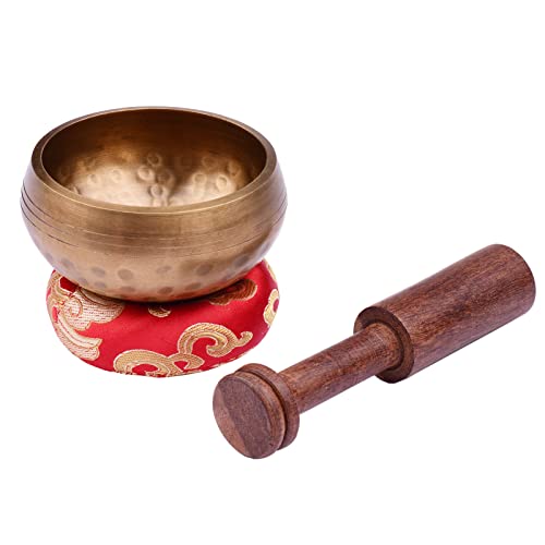 Baugger Sino tibetano,Conjunto de tigela de canto tibetano com tigela de som de metal artesanal de 8