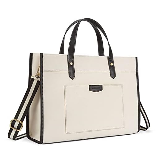 Missnine Laptop Tote Bag Canvas Laptop Bag 15.6 inch Work Shoulder Bags Casual Briefcase Handbag for Travel, Office, School