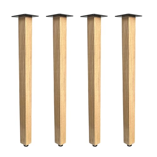 QLLY 28 inch Square Wooden Table Legs Solid Wood Desk Legs Wood Furniture Legs Set of 4 Easy to Install - Perfect for DIY Dining Tables Coffee Tables and Benches (Natural 28 inch)
