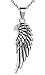 Feilok, collana con ciondolo da uomo a forma di ala di diavolo con piume di aquila in acciaio inox