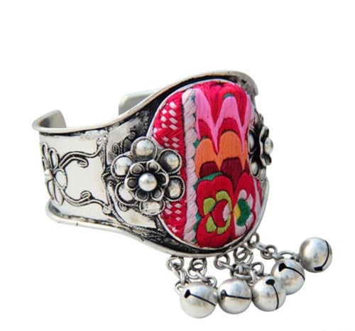Pulsera de plata Miao con bordado de Guizhou para evitar accesorios comunes
