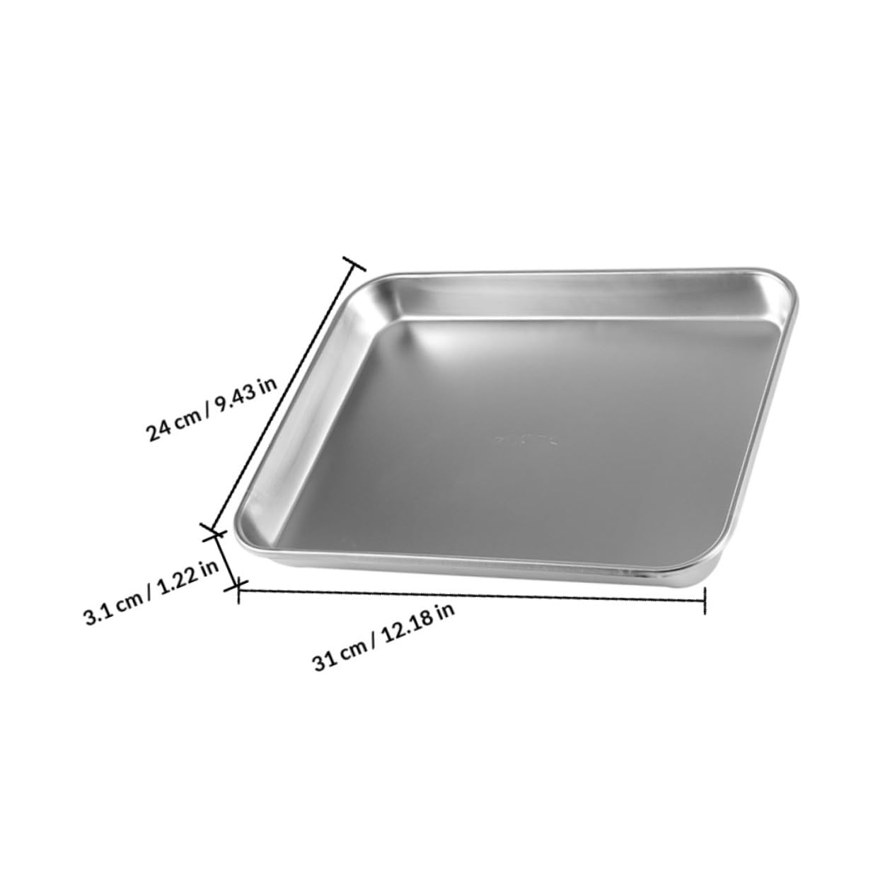 Luxshiny Vassoio in Acciaio Inox 304 Piatto senza Coperchio, Set 2 Pezzi per Strumenti Medici, Vassoi Resistenti e Facili da Pulire per Uso Professionale Ospedaliero, Dimensioni 310x240x31