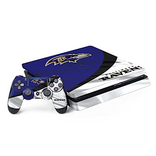 Skinit Decal Gaming Skin Compatible with PS4 Slim Bundle - Officially Licensed NFL Baltimore Ravens Design