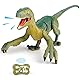 PREBOX RC Dinosaurier Spielzeug für Kinder - Ferngesteuerter Elektrischer Velociraptor Dino mit Licht und Sound Gehen Brüllen Twist Geburtstag Geschenk 3 4 5 6 7 8-12 Jahre Jungen