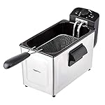 Amazon Basics 3.2-Qt (3.0L) Deep Fryer with Basket, 8-Cup Capacity, Stainless Steel Exterior, Viewing Window, Temperature Control, Black & Silver, 1500W - Image 2