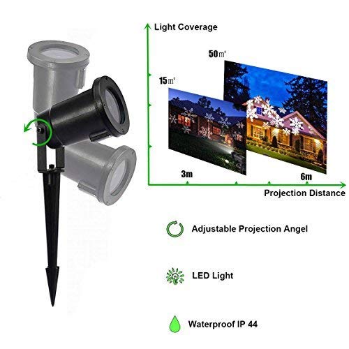 Christmas Projector Light,Snowflake Led Lights Christmas Decoration Projector Lights Outdoor Waterproof Night Light Spotlight For Wedding, New Year,Holiday Halloween Xmas Party #TOP4