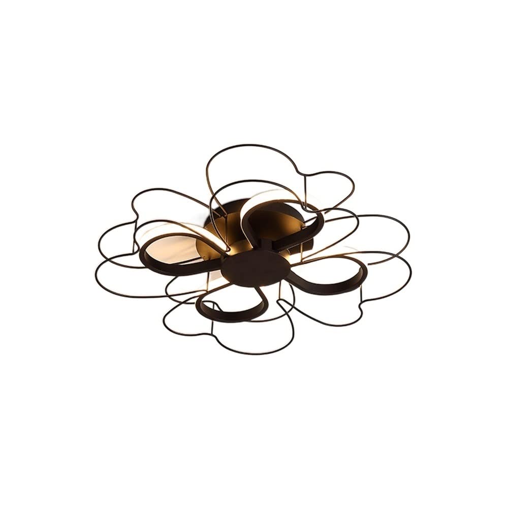 Plafonnier led warm light anti éblouissement design pétale fer forgé