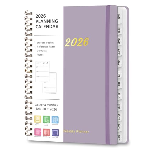 2026 Planner, Weekly and Monthly Calendar Planner Agenda, Jan 2026 - Dec 2026, Planning Academic Book, Office Desk Accessories and School Supplies - A5 (6.3'' x 8.5'')