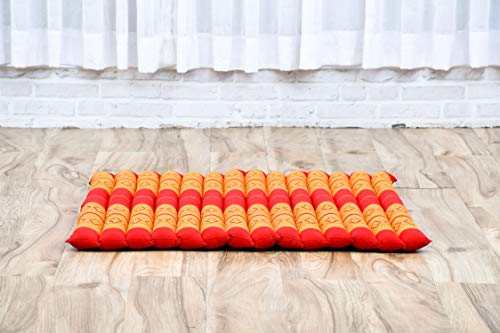Leewadee Zabuton Seating Cushion – Square Floor Seat For Meditation Exercises, Light Yoga Mat Filled With Eco-Friendly Kapok, 28 X 28 Inches, Orange Red #TOP5