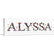 ARTCANVAS ALYSSA Girls Name Room Decor. Canvas Art Print Stretched Framed Painting Picture Poster Giclee Wall Decor - 36" x 12" 0.75" Deep