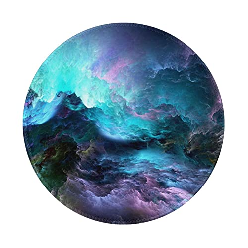 Tapis de souris rond galaxie pour bureau et espace de jeu informatique gaming