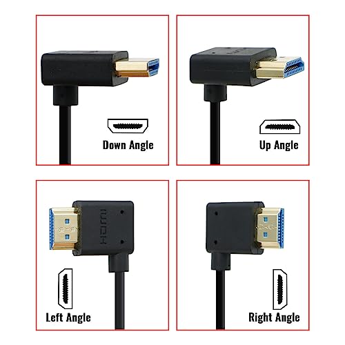 Alvin's Cables 8K HDMI 2.1 Cable High Speed Thin Straight HDMI to Up Angle HDMI for Atomos Ninja V Monitor Z CAM E2, Sony FS5 - Image 3