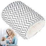 Baby Feeding Arm Pillow,Soft Cotton Bottle Nursing Arm Pillows for Newborn,Breastfeeding Pillows for More Support for Mom and Baby,Portable and Washable,Ergonomic Nursing Essentials(Grey Stripes)