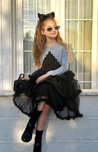 Image of Arshiner Girls Open Front Bolero Shrug Kids Long Sleeve Cropped Elegant Cardigan Knit Sweater