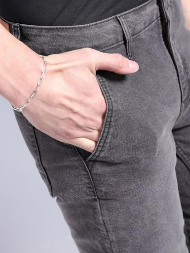 Image of The Indian Garage Co Men Slim Fit Solid Mid-Rise Jeans