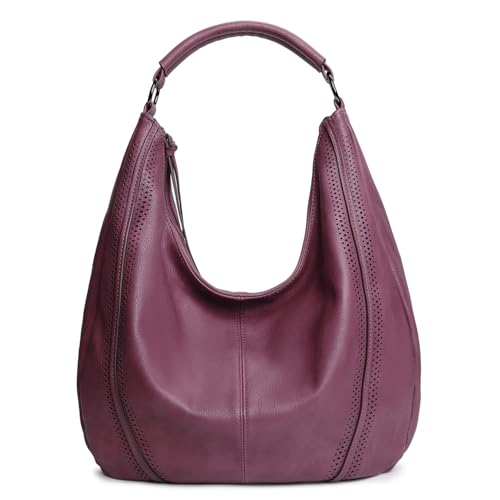 Image of Hobo Shoulder Bag Soft Leather Tote Purse with Adjustable Crossbody Strap Handbag for Work, Travel and Daily Use