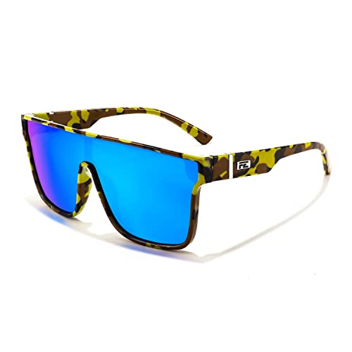 Image of FEISEDY Sunglasses for Women Men, Fashion Mirrored Single Lens Shades