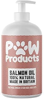 PAW Products MASSIVE VALUE 1L 100% NATURAL SALMON OIL For Dogs, Cats, & other Pets - 100% Pure Premium Food Grade - Natural Omega 3,6 & 9 Supplement - Promotes Coat, Skin, Joint and Brain Health.