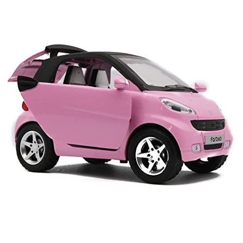 Pink 1:32 Model Toy Car Sound&Light Pull-Back Model Toy Car Birthday Toy Gifts for Smart Fortwo