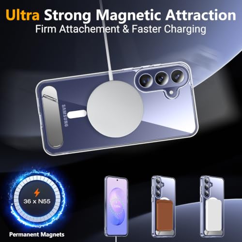 Image of SPIDERCASE Magnetic for Samsung Galaxy S26 FE Case,with Stand,Clear