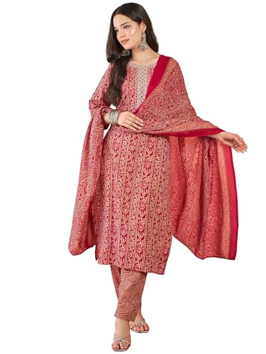 Kurta femme broderie Zari Varanga pantalon imprimé Dupatta floral