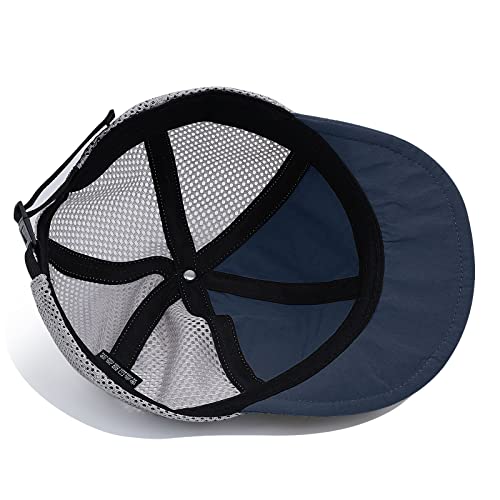 Croogo Short Bill Hat Mesh Baseball Cap Summer Breathable Short Brim Trucker Hat Golf Dad Hats Sports Running Hat,Blue-Asb01 #TOP5